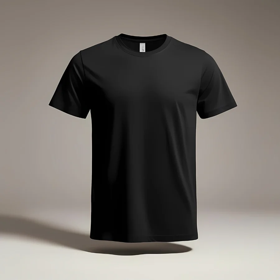 180 GSM black round neck t-shirt